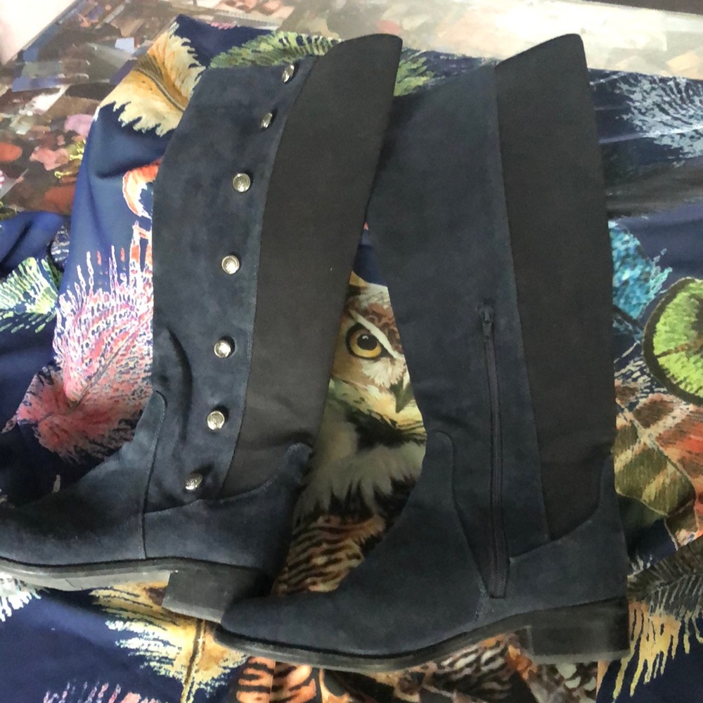 Blue Swede knee high boots